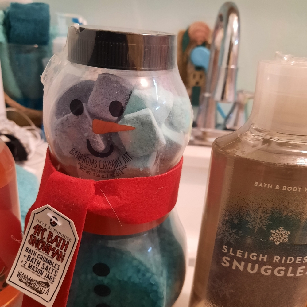 4 PC bath snowman warm vanilla